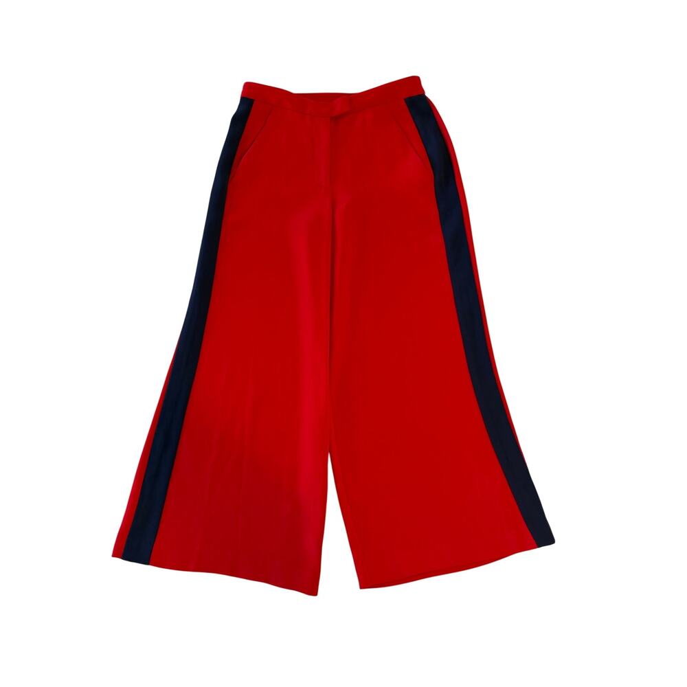 Michael Kors Red Navy Casual Pants Womens XXS Wide Leg Boho Chic Resort